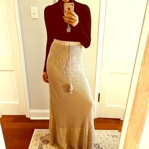NWT Lovestitch Crochet Maxi Skirt size M